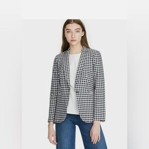 J. Crew Parke Navy Gingham Blazer